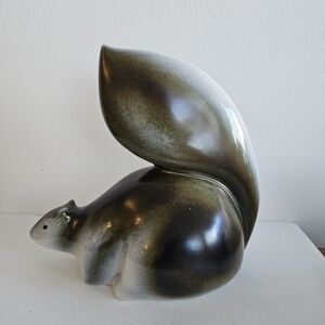 Ceramic Squirrel Figurine glossy West Germany 1984 Vintage GOEBEL